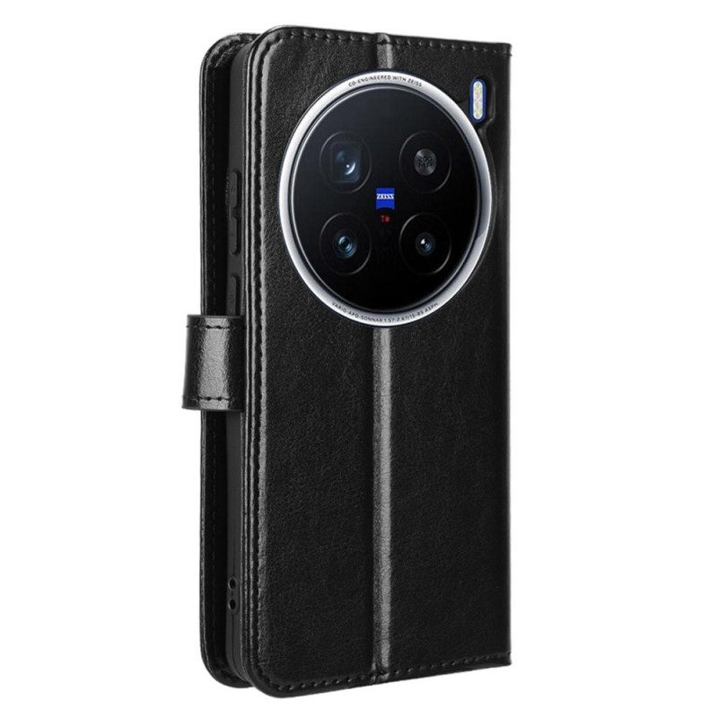 Lederhüllen Für Vivo X200 Pro Glänzendes Kunstleder