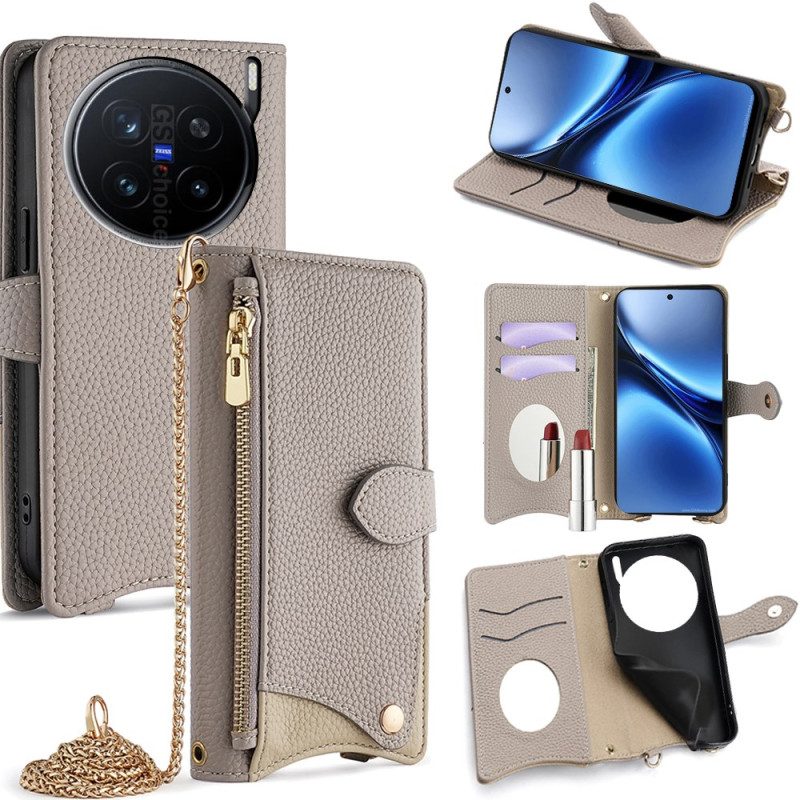 Lederhüllen Für Vivo X200 Pro Spiegel Und Schulterriemen