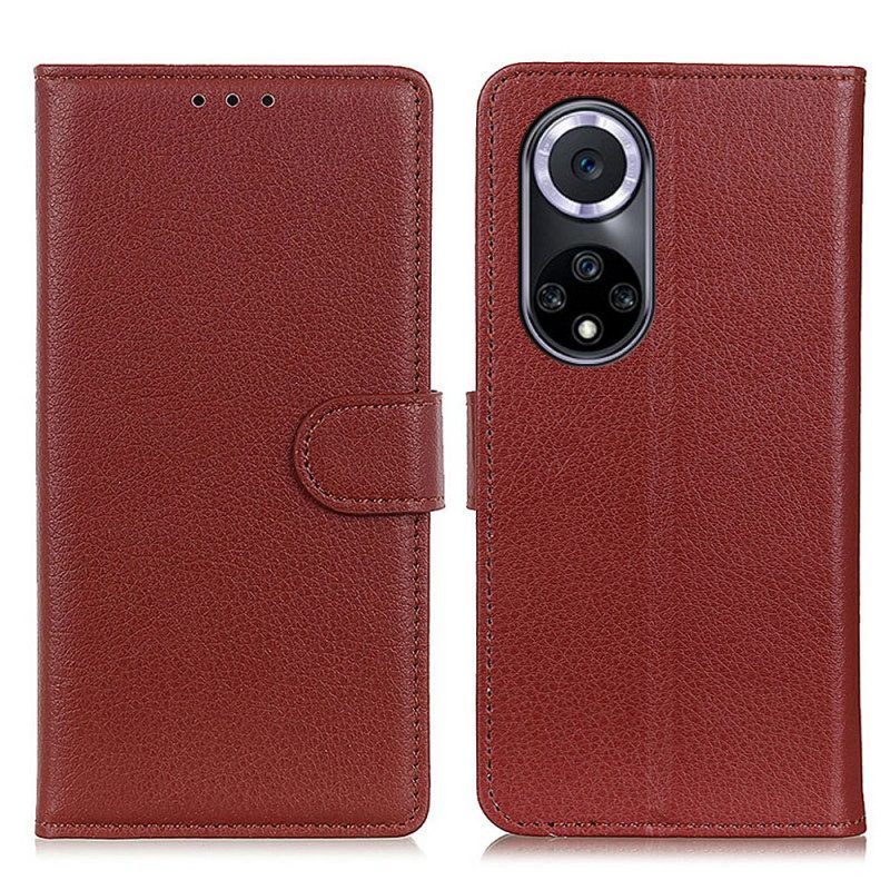 Flip Case Für Honor 50 Traditionell Litschi