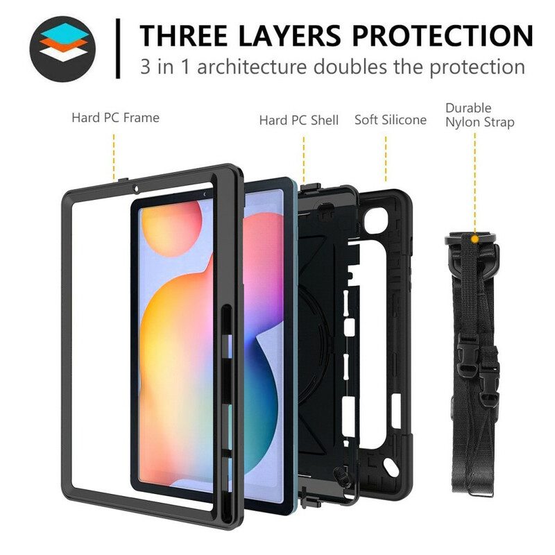 Hülle Für Samsung Galaxy Tab S6 Lite Riemen Und Schultergurt