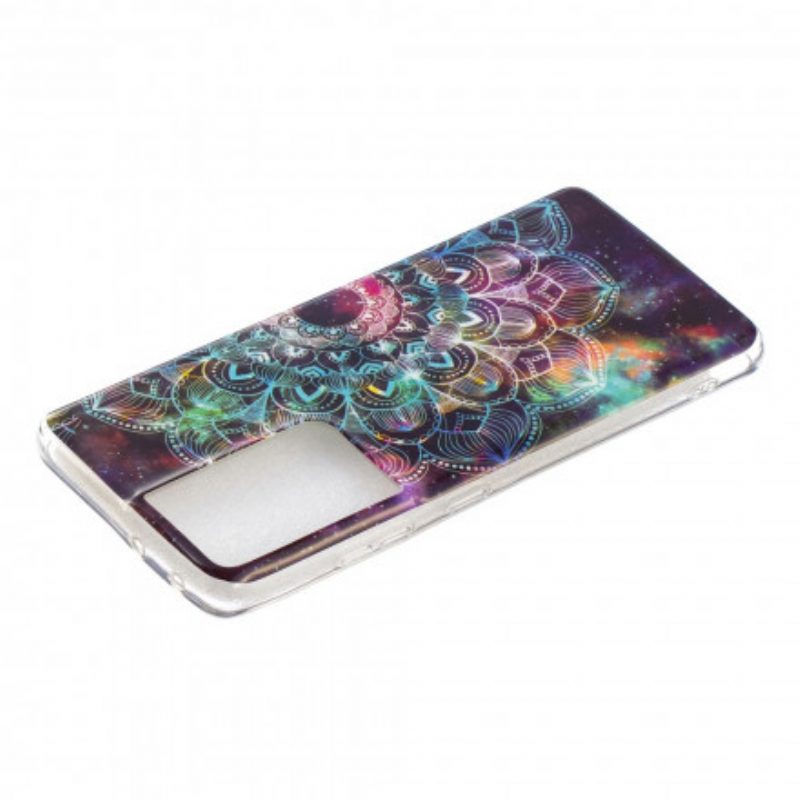Handyhülle Für Samsung Galaxy S21 Ultra 5G Fluoreszierende Blumenserie