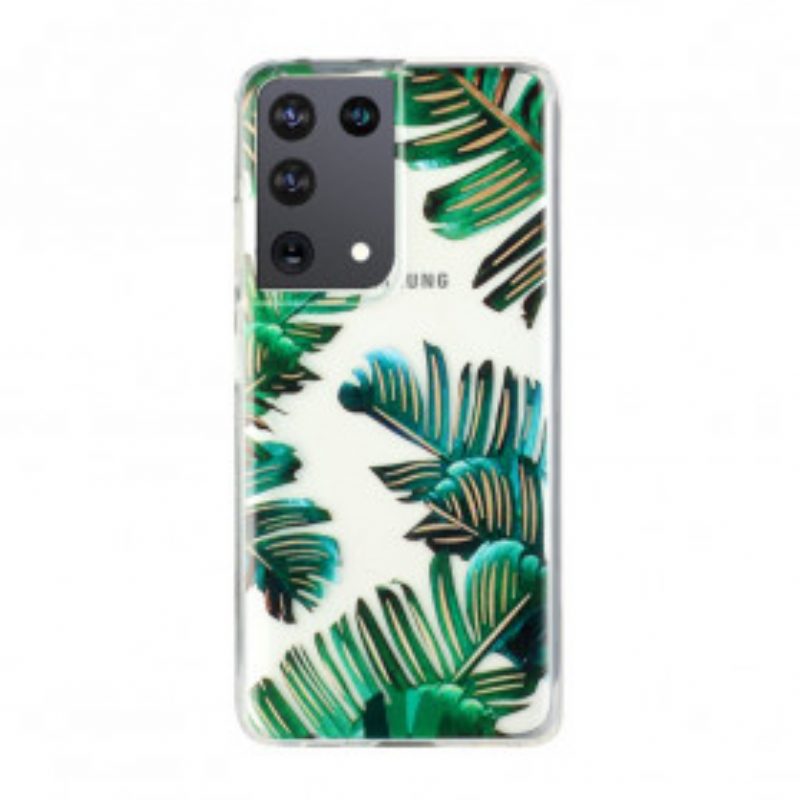 Handyhülle Für Samsung Galaxy S21 Ultra 5G Nahtlose Grüne Blätter