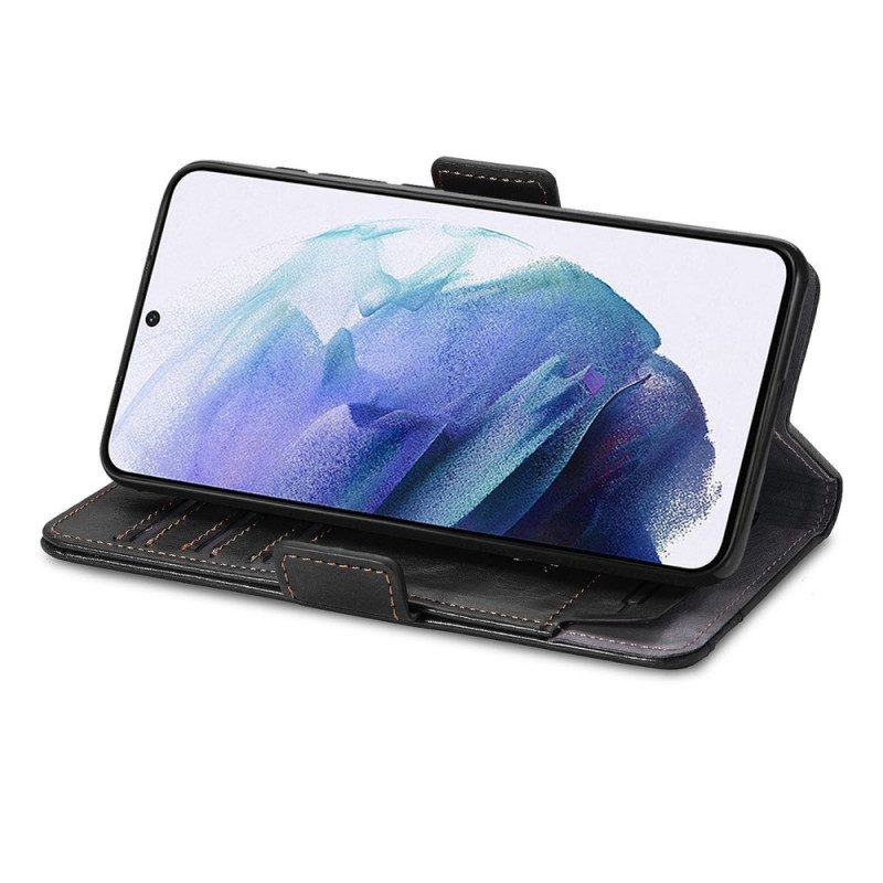 Lederhüllen Für Samsung Galaxy S21 Ultra 5G Bicolor Doppelschließe Caseneo