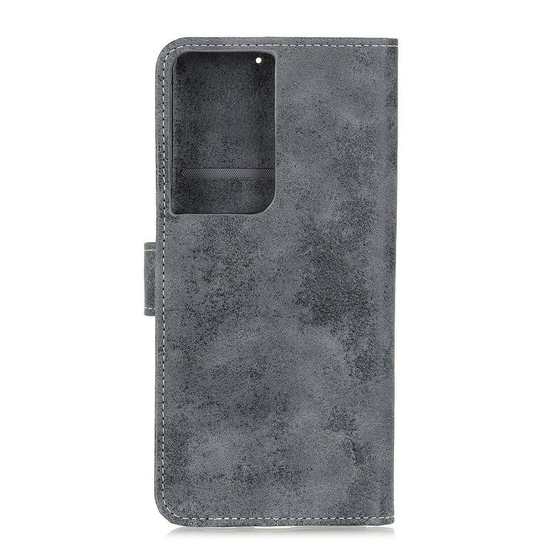 Lederhüllen Für Samsung Galaxy S21 Ultra 5G Vintage-kunstleder