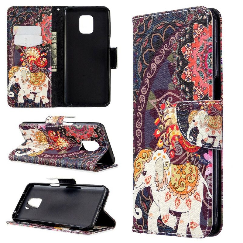 Lederhüllen Für Xiaomi Redmi Note 9S / 9 Pro Indische Elefanten