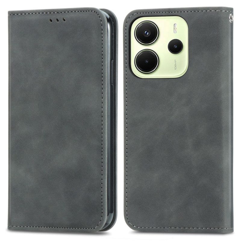 Flip Case Für Xiaomi Redmi Note 14 4g Wildlederoptik