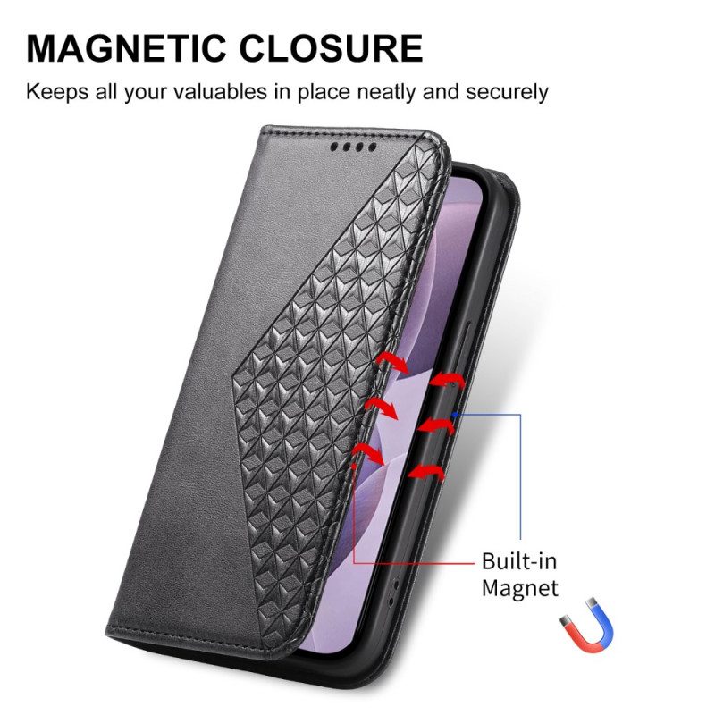 Flip Case Xiaomi Redmi Note 14 4g Rautenmuster Mit Riemen