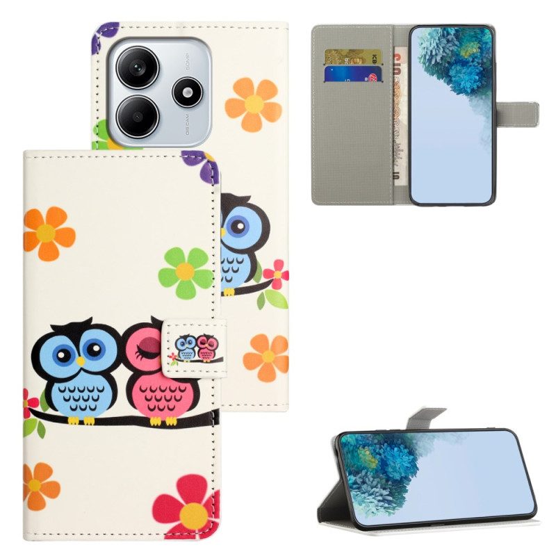 Lederhüllen Für Xiaomi Redmi Note 14 4g Eulenpaar