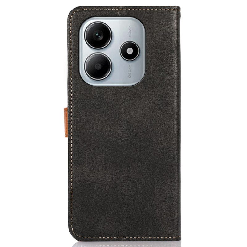 Lederhüllen Für Xiaomi Redmi Note 14 4g Khazneh Mit Goldverschluss