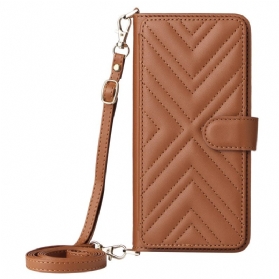 Lederhüllen Für Xiaomi Redmi Note 14 4g Premium-portemonnaie Mit Riemen Und Schulterriemen