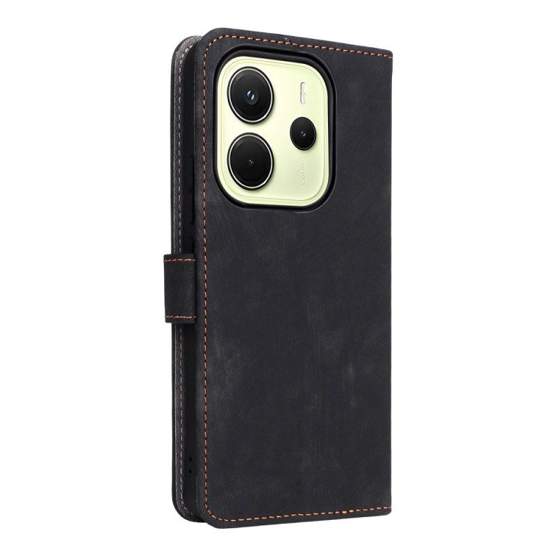 Lederhüllen Für Xiaomi Redmi Note 14 4g Rfid-schutz Wildlederoptik Mit Riemen