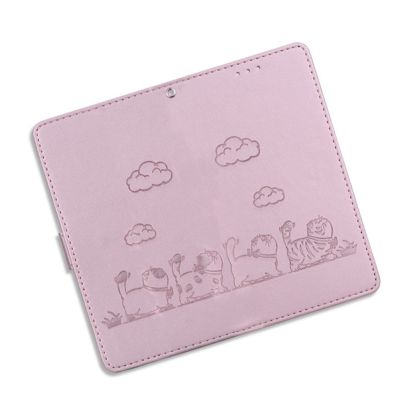 Lederhüllen Für Xiaomi Redmi Note 14 4g Schulterriemen Mit Katzenmotiv