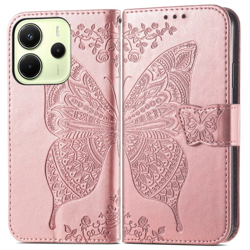 Lederhüllen Xiaomi Redmi Note 14 4g Barocker Schmetterling