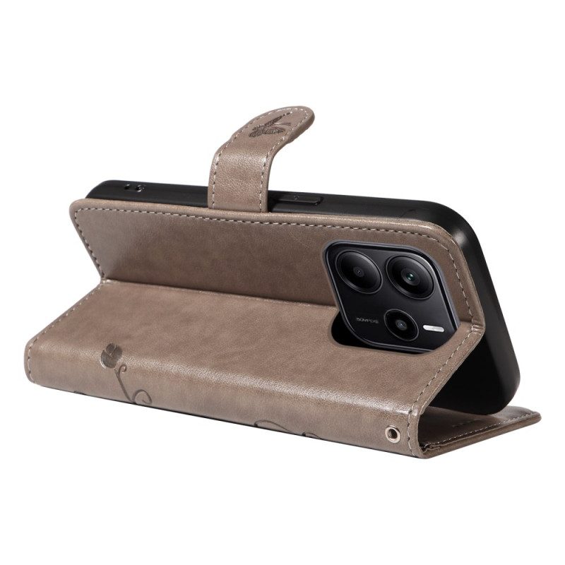 Lederhüllen Xiaomi Redmi Note 14 4g Blumenmuster