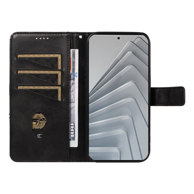 Lederhüllen Xiaomi Redmi Note 14 4g Geometrisches Design