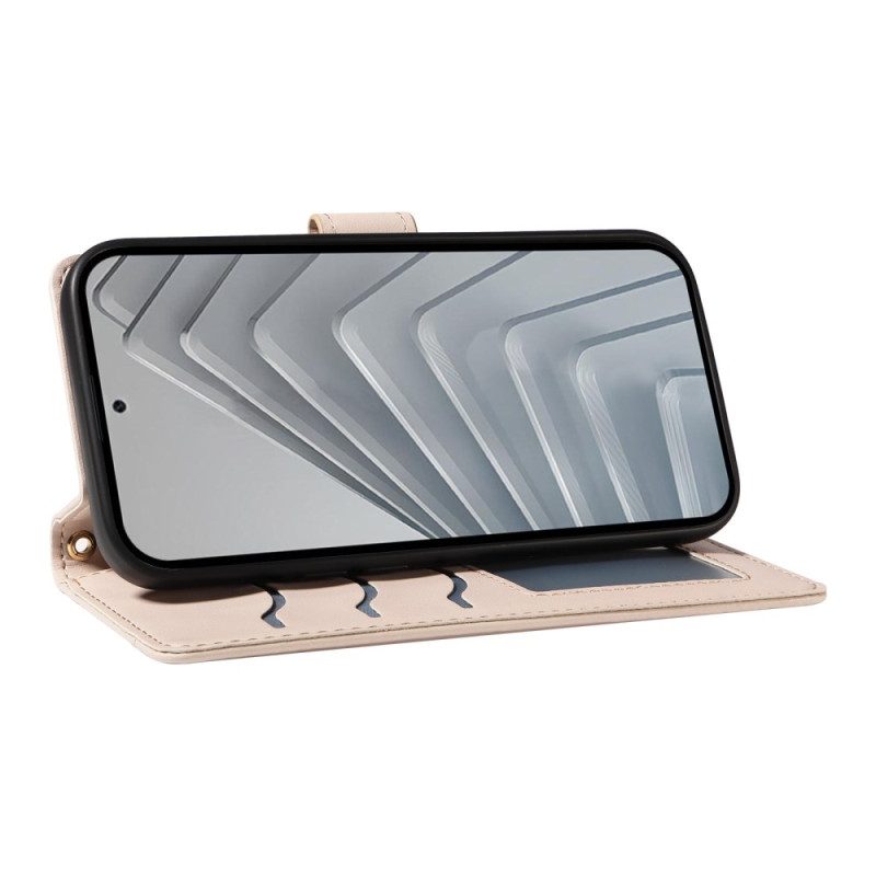 Lederhüllen Xiaomi Redmi Note 14 4g Gesteppt Mit Riemen Und Schulterriemen