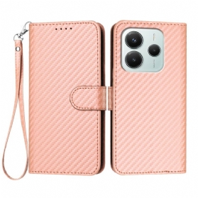 Lederhüllen Xiaomi Redmi Note 14 4g Handyhülle Carbonfaser