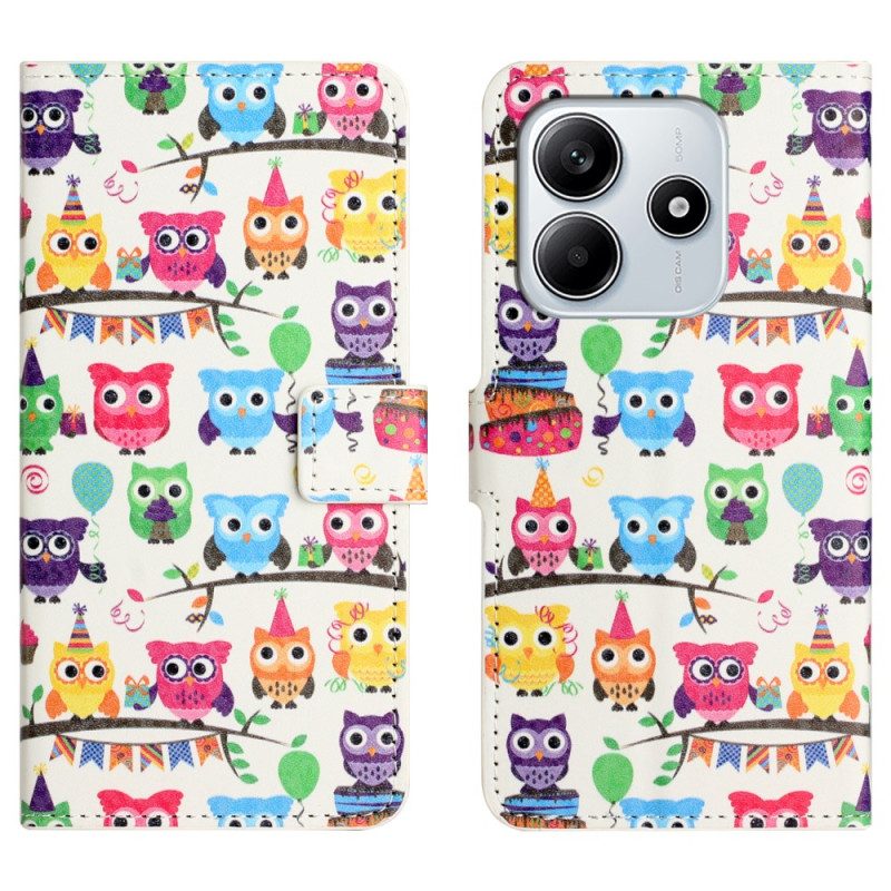 Lederhüllen Xiaomi Redmi Note 14 4g Handyhülle Eulenstamm