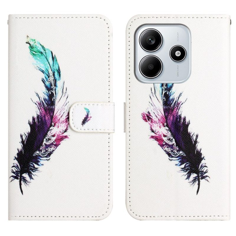 Lederhüllen Xiaomi Redmi Note 14 4g Handyhülle Feder