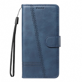 Lederhüllen Xiaomi Redmi Note 14 4g Handyhülle Geometrische Linien