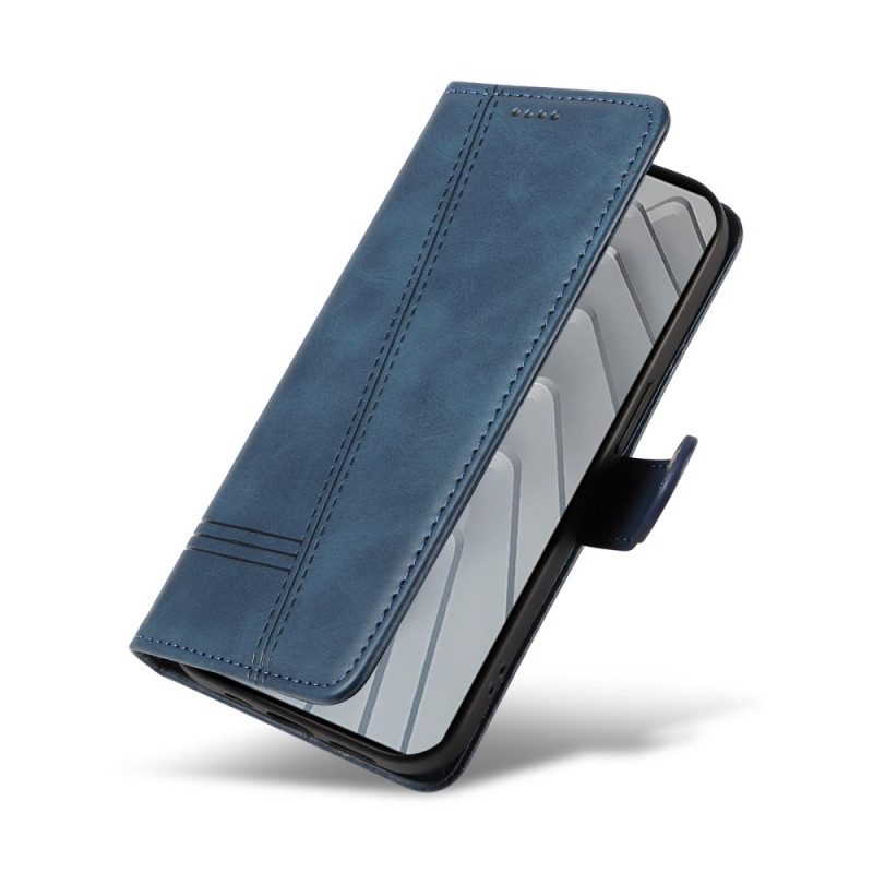 Lederhüllen Xiaomi Redmi Note 14 4g Handyhülle Geometrische Linien