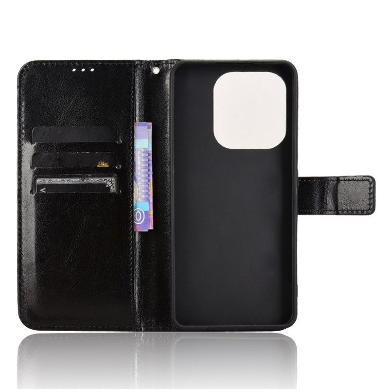 Lederhüllen Xiaomi Redmi Note 14 4g Handyhülle Glänzendes Kunstleder