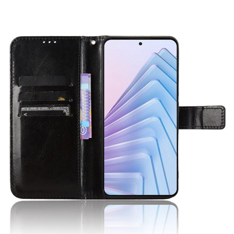 Lederhüllen Xiaomi Redmi Note 14 4g Handyhülle Glänzendes Kunstleder