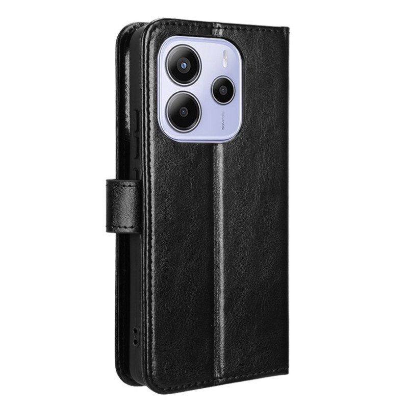 Lederhüllen Xiaomi Redmi Note 14 4g Handyhülle Glänzendes Kunstleder