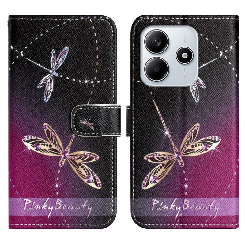 Lederhüllen Xiaomi Redmi Note 14 4g Handyhülle Libellen