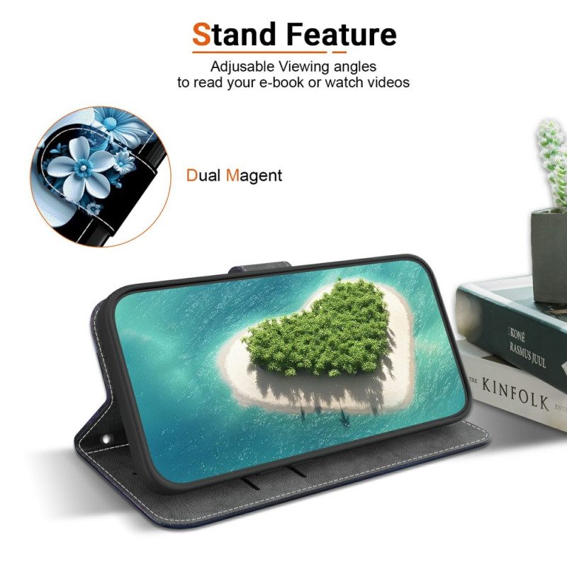 Lederhüllen Xiaomi Redmi Note 14 4g Handyhülle Orchideen