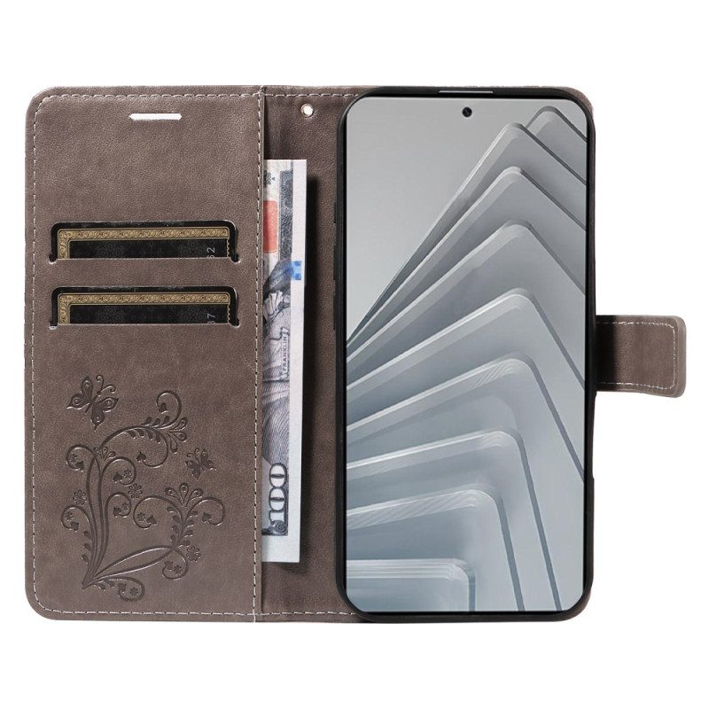 Lederhüllen Xiaomi Redmi Note 14 4g Handyhülle Riesige Schmetterlinge