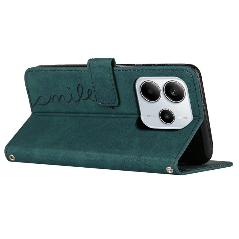 Lederhüllen Xiaomi Redmi Note 14 4g Handyhülle Smiley-design