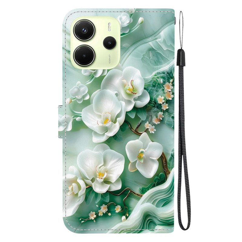 Lederhüllen Xiaomi Redmi Note 14 4g Jade-blumen