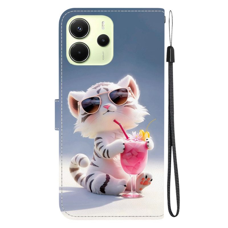 Lederhüllen Xiaomi Redmi Note 14 4g Lustiger Tiger