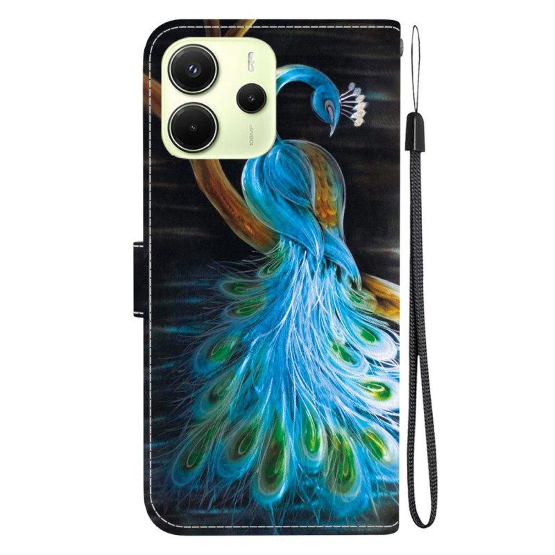 Lederhüllen Xiaomi Redmi Note 14 4g Pfauenmuster