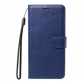 Lederhüllen Xiaomi Redmi Note 14 4g Schlichtes Kunstleder Mit Riemen