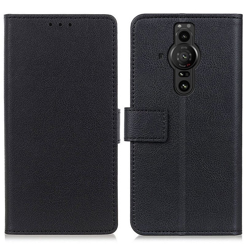 Flip Case Für Sony Xperia Pro-I Klassischer Ledereffekt
