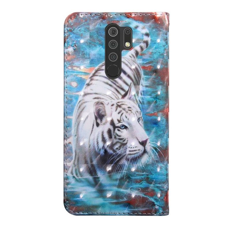 Flip Case Für Xiaomi Redmi 9 Tiger Im Wasser
