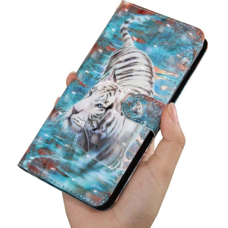 Flip Case Für Xiaomi Redmi 9 Tiger Im Wasser