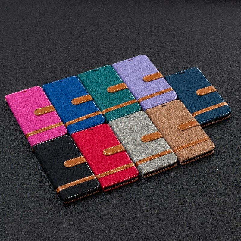 Lederhüllen Für Xiaomi Redmi 9 Mit Kordel Armband In Stoff- Und Lederoptik