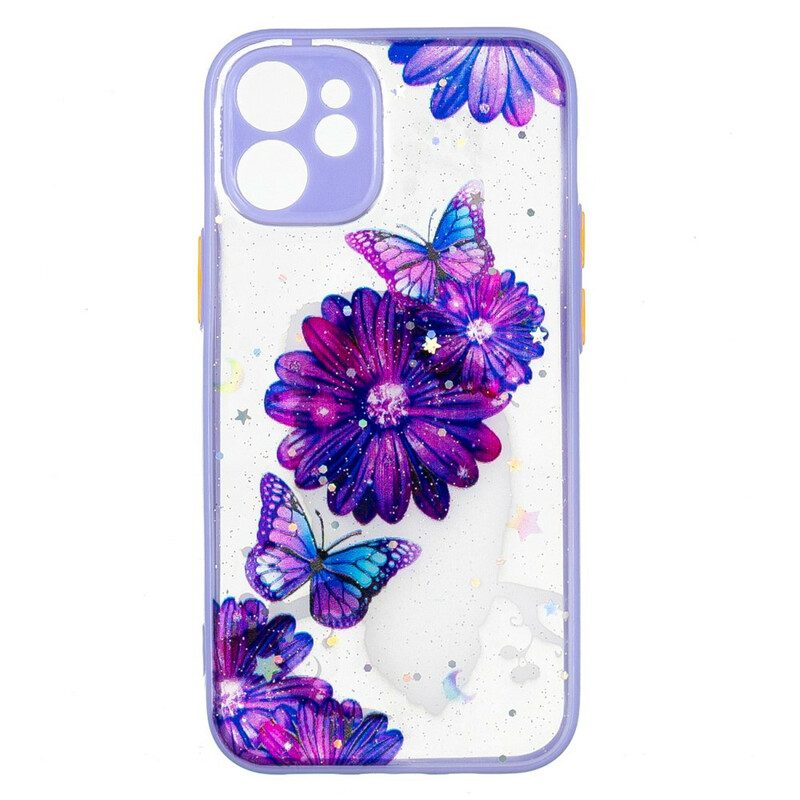 Handyhülle Für iPhone 12 Mini Blumen-schmetterlings-hybride