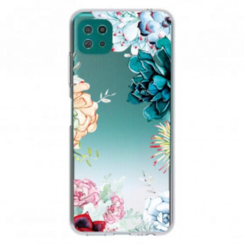 Handyhülle Für Samsung Galaxy A22 5G Nahtlose Aquarellblumen