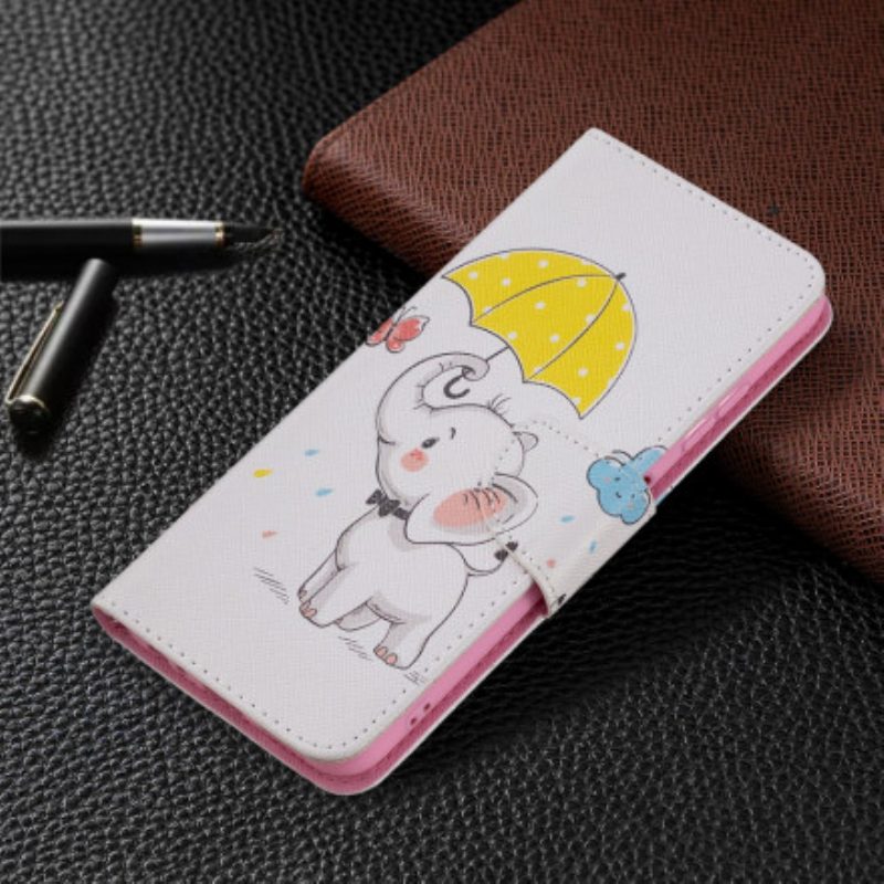 Lederhüllen Für Samsung Galaxy A22 5G Baby Elefant