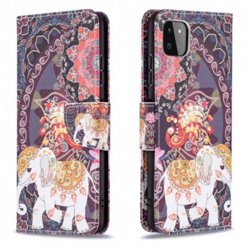Lederhüllen Für Samsung Galaxy A22 5G Indischer Elefant