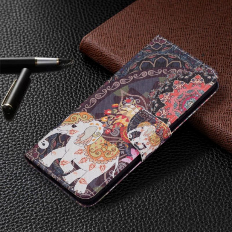 Lederhüllen Für Samsung Galaxy A22 5G Indischer Elefant