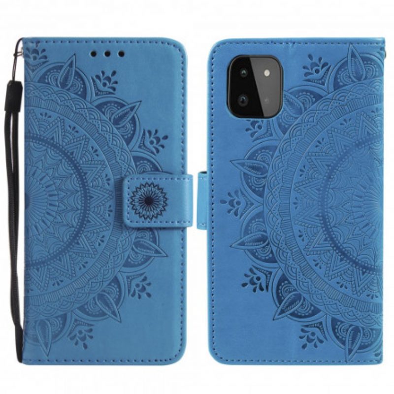 Lederhüllen Für Samsung Galaxy A22 5G Sonnenmandala