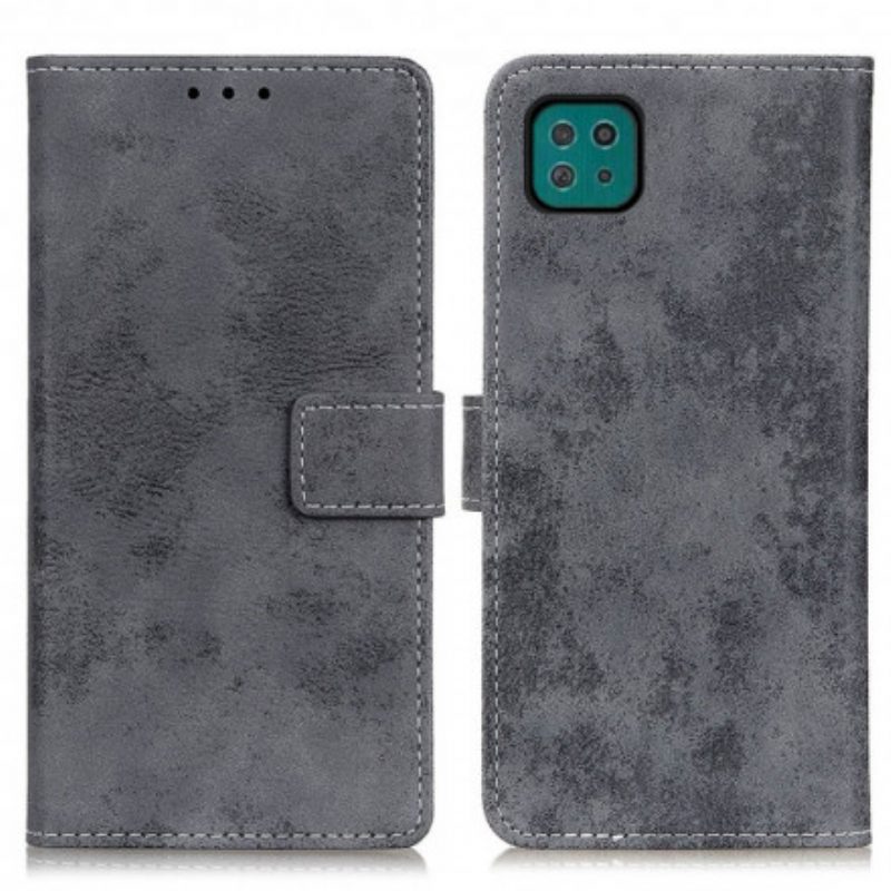 Lederhüllen Für Samsung Galaxy A22 5G Vintage-ledereffekt