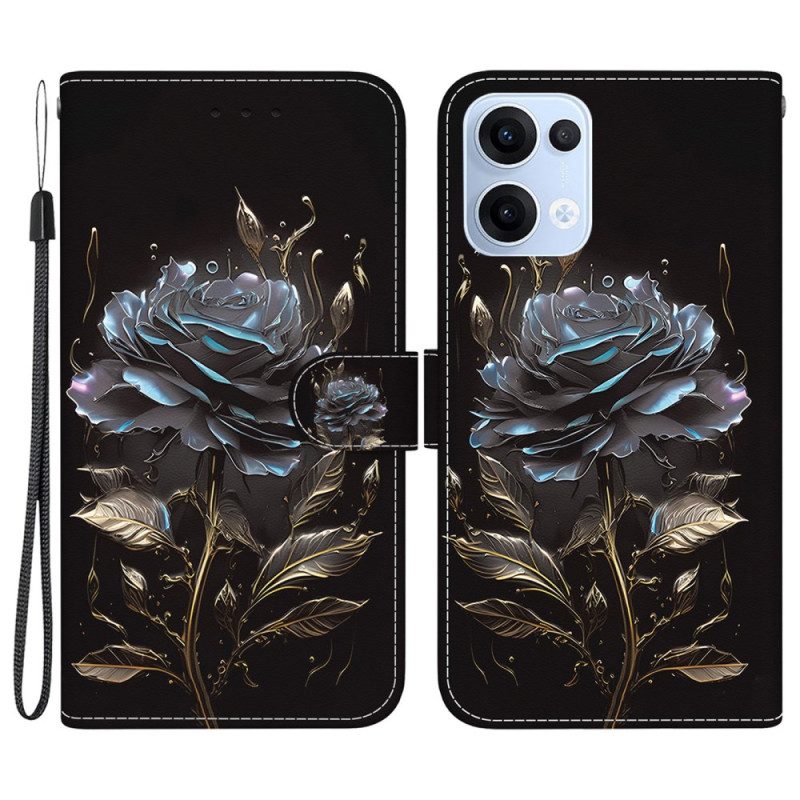 Lederhüllen Für Oppo Reno 13 5g Schwarze Rose