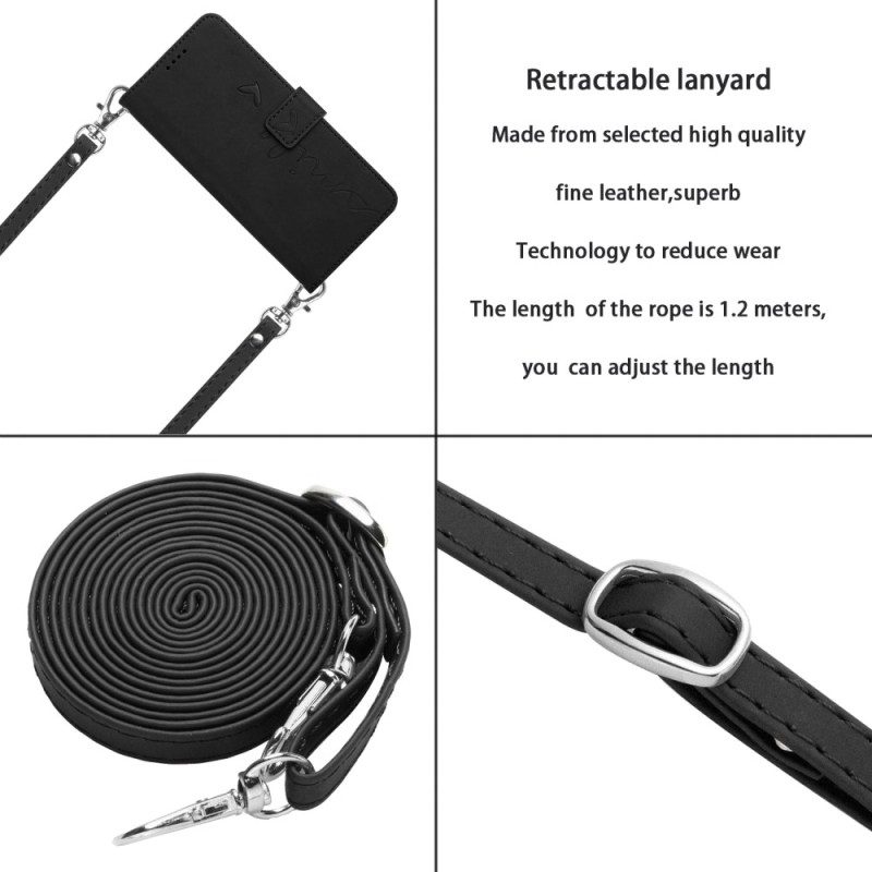 Lederhüllen Für Xiaomi 13 Lächle Mit Schlüsselband