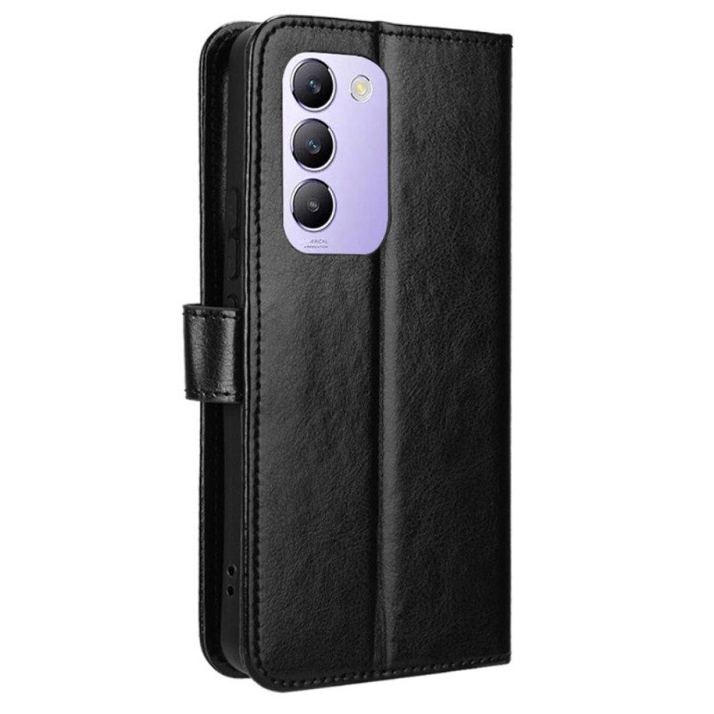 Lederhüllen Für Vivo V40 Se 5g Glänzendes Kunstleder Mit Trageband